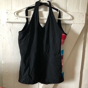 Black halter style tank top